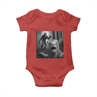 Goat Selfie With Bigfoot Baby Onesie Funny Cryptid Gift - Wonder Print Shop