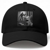 Goat Selfie With Bigfoot Baseball Cap Funny Cryptid Gift