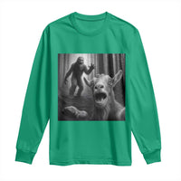 Goat Selfie With Bigfoot Long Sleeve Shirt Funny Cryptid Gift - Wonder Print Shop