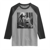 Goat Selfie With Bigfoot Raglan Shirt Funny Cryptid Gift - Wonder Print Shop