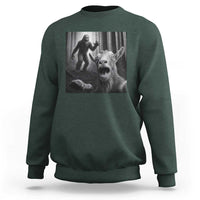 Goat Selfie With Bigfoot Sweatshirt Funny Cryptid Gift - Wonder Print Shop