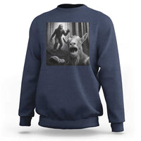 Goat Selfie With Bigfoot Sweatshirt Funny Cryptid Gift - Wonder Print Shop