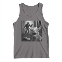 Goat Selfie With Bigfoot Tank Top Funny Cryptid Gift - Wonder Print Shop
