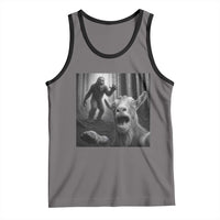 Goat Selfie With Bigfoot Tank Top Funny Cryptid Gift - Wonder Print Shop