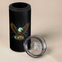 Lightning Eagle Holding 4 in 1 Can Cooler Tumbler Football Player Gift - Wonder Print Shop