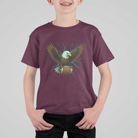 Lightning Eagle Holding T Shirt For Kid Football Player Gift - Wonder Print Shop