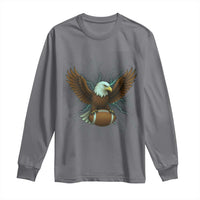 Lightning Eagle Holding Long Sleeve Shirt Football Player Gift - Wonder Print Shop