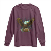 Lightning Eagle Holding Long Sleeve Shirt Football Player Gift - Wonder Print Shop