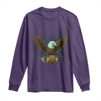 Lightning Eagle Holding Long Sleeve Shirt Football Player Gift - Wonder Print Shop