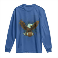 Lightning Eagle Holding Long Sleeve Shirt Football Player Gift - Wonder Print Shop