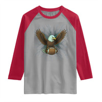 Lightning Eagle Holding Raglan Shirt Football Player Gift - Wonder Print Shop