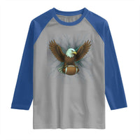 Lightning Eagle Holding Raglan Shirt Football Player Gift - Wonder Print Shop