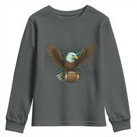 Lightning Eagle Holding Youth Sweatshirt Football Player Gift - Wonder Print Shop