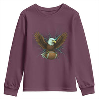 Lightning Eagle Holding Youth Sweatshirt Football Player Gift - Wonder Print Shop
