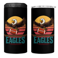 Funny Eagle Football Fan 4 in 1 Can Cooler Tumbler Retro Vintage Style - Wonder Print Shop