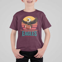Funny Eagle Football Fan T Shirt For Kid Retro Vintage Style - Wonder Print Shop