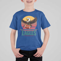 Funny Eagle Football Fan T Shirt For Kid Retro Vintage Style - Wonder Print Shop