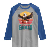 Funny Eagle Football Fan Raglan Shirt Retro Vintage Style - Wonder Print Shop