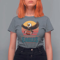Funny Eagle Football Fan T Shirt For Women Retro Vintage Style - Wonder Print Shop