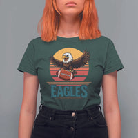Funny Eagle Football Fan T Shirt For Women Retro Vintage Style - Wonder Print Shop