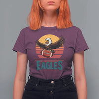 Funny Eagle Football Fan T Shirt For Women Retro Vintage Style - Wonder Print Shop