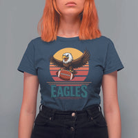 Funny Eagle Football Fan T Shirt For Women Retro Vintage Style - Wonder Print Shop