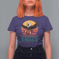 Funny Eagle Football Fan T Shirt For Women Retro Vintage Style - Wonder Print Shop