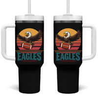 Funny Eagle Football Fan Tumbler With Handle Retro Vintage Style - Wonder Print Shop