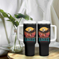 Funny Eagle Football Fan Tumbler With Handle Retro Vintage Style - Wonder Print Shop