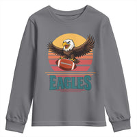 Funny Eagle Football Fan Youth Sweatshirt Retro Vintage Style - Wonder Print Shop