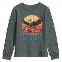 Funny Eagle Football Fan Youth Sweatshirt Retro Vintage Style - Wonder Print Shop