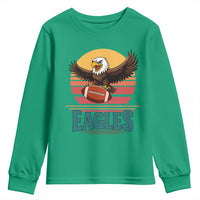 Funny Eagle Football Fan Youth Sweatshirt Retro Vintage Style - Wonder Print Shop