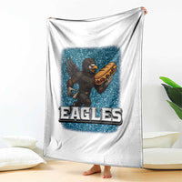 Funny Eagle With Cheesesteak Throw Blanket Football Glitter Print - Wonder Print Shop