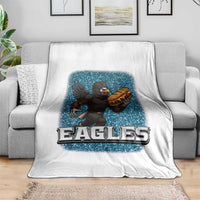 Funny Eagle With Cheesesteak Throw Blanket Football Glitter Print - Wonder Print Shop