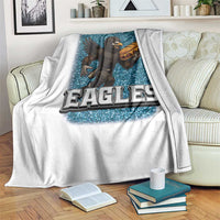 Funny Eagle With Cheesesteak Throw Blanket Football Glitter Print - Wonder Print Shop
