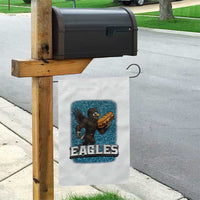 Funny Eagle With Cheesesteak Garden Flag Football Glitter Print - Wonder Print Shop