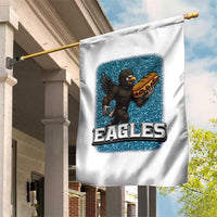 Funny Eagle With Cheesesteak Garden Flag Football Glitter Print - Wonder Print Shop