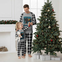 Funny Eagle With Cheesesteak Plaid Pajama Set Football Glitter Print - Wonder Print Shop