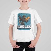 Funny Eagle With Cheesesteak T Shirt For Kid Football Glitter Print - Wonder Print Shop