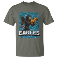 Funny Eagle With Cheesesteak T Shirt Football Glitter Print - Wonder Print Shop