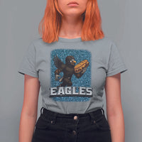 Funny Eagle With Cheesesteak T Shirt For Women Football Glitter Print - Wonder Print Shop
