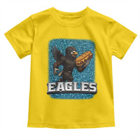 Funny Eagle With Cheesesteak Toddler T Shirt Football Glitter Print - Wonder Print Shop