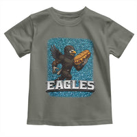 Funny Eagle With Cheesesteak Toddler T Shirt Football Glitter Print - Wonder Print Shop