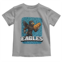 Funny Eagle With Cheesesteak Toddler T Shirt Football Glitter Print - Wonder Print Shop