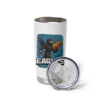 Funny Eagle With Cheesesteak Tumbler Cup Football Glitter Print - Wonder Print Shop