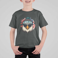 Patriotic Eagle Football T Shirt For Kid American Flag Pride Gift - Wonder Print Shop