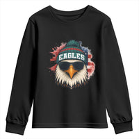 Patriotic Eagle Football Youth Sweatshirt American Flag Pride Gift - Wonder Print Shop