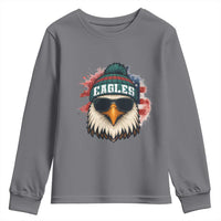 Patriotic Eagle Football Youth Sweatshirt American Flag Pride Gift - Wonder Print Shop