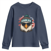 Patriotic Eagle Football Youth Sweatshirt American Flag Pride Gift - Wonder Print Shop