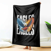 Eagles Football Throw Blanket Patriotic Eagle American Flag Gift - Wonder Print Shop